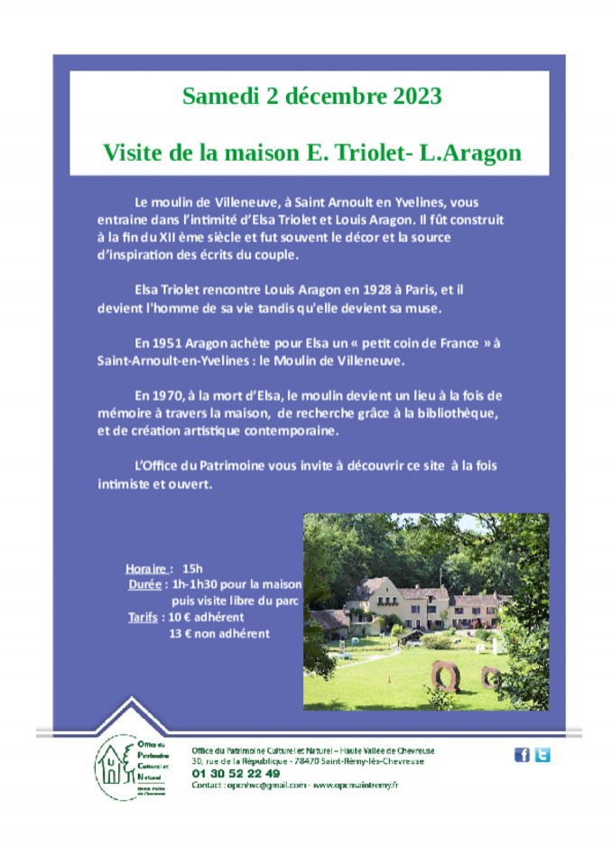 Visite de la maison E. Triolet - L. Aragon Image 1